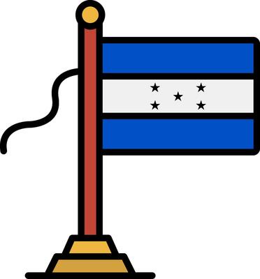 Honduras Flag Line Filled Icon
