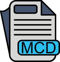 MCD File Format Line Filled Icon vector
