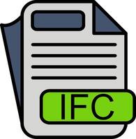 IFC File Format Line Filled Icon vector