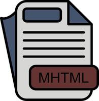 MHTML File Format Line Filled Icon vector