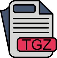TGZ File Format Line Filled Icon vector