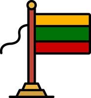 Lithuania Flag Line Filled Icon vector