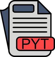 PYT File Format Line Filled Icon vector