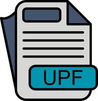 UPF File Format Line Filled Icon vector