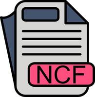 NCF File Format Line Filled Icon vector