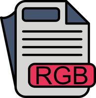 RGB File Format Line Filled Icon vector