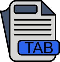 TAB File Format Line Filled Icon vector