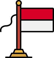 Monaco Flag Line Filled Icon vector