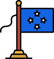 Micronesia Flag Line Filled Icon vector