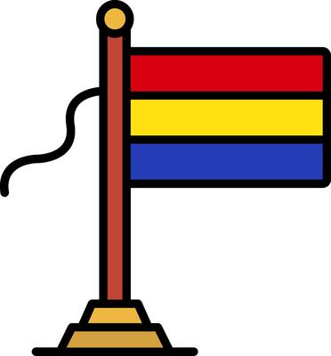 Mauritius Flag Line Filled Icon