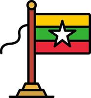 Myanmar Flag Line Filled Icon vector