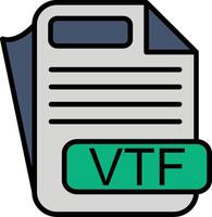 VTF File Format Line Filled Icon vector