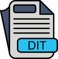 DIT File Format Line Filled Icon vector