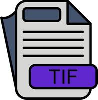 TIF File Format Line Filled Icon vector