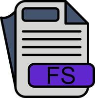 FS File Format Line Filled Icon vector