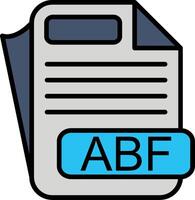 ABF File Format Line Filled Icon vector