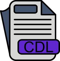 CDL File Format Line Filled Icon vector