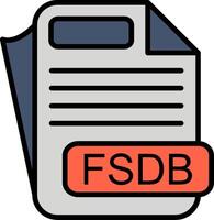 FSDB File Format Line Filled Icon vector