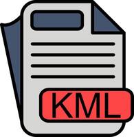 KML File Format Line Filled Icon vector