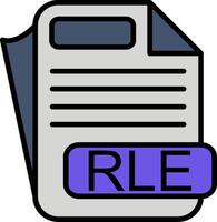 RLE File Format Line Filled Icon vector