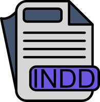 INDD File Format Line Filled Icon vector