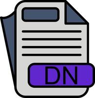 DN File Format Line Filled Icon vector
