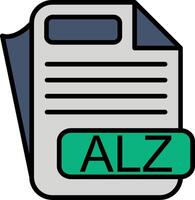 ALZ File Format Line Filled Icon vector