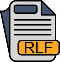 RLF File Format Line Filled Icon vector