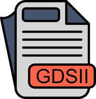 GDSII File Format Line Filled Icon vector