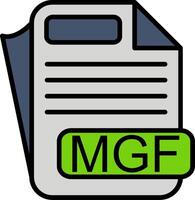 MGF File Format Line Filled Icon vector