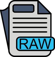 RAW File Format Line Filled Icon vector
