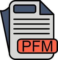 PFM File Format Line Filled Icon vector