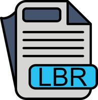 LBR File Format Line Filled Icon vector