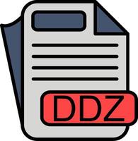 DDZ File Format Line Filled Icon vector