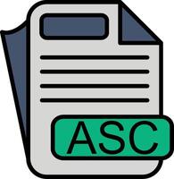 ASC File Format Line Filled Icon vector