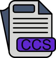 CCS File Format Line Filled Icon vector