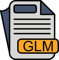 GLM File Format Line Filled Icon vector