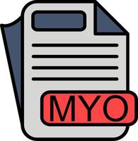 MYO File Format Line Filled Icon vector