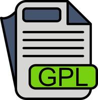 GPL File Format Line Filled Icon vector