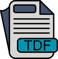 TDF File Format Line Filled Icon vector