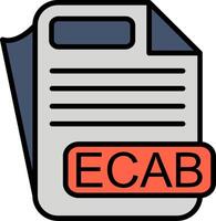 ECAB File Format Line Filled Icon vector