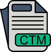CTM File Format Line Filled Icon vector