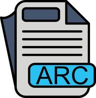 ARC File Format Line Filled Icon vector