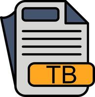 TB File Format Line Filled Icon vector