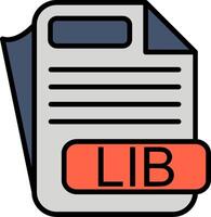 LIB File Format Line Filled Icon vector