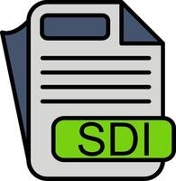 SDI File Format Line Filled Icon vector