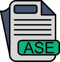 ASE File Format Line Filled Icon vector
