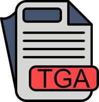 TGA File Format Line Filled Icon vector