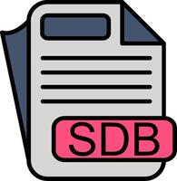 SDB File Format Line Filled Icon vector