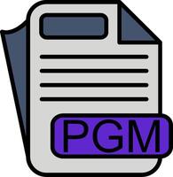 PGM File Format Line Filled Icon vector
